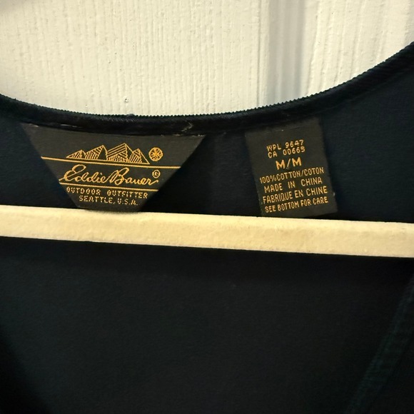 Eddie Bauer Women's Size M Black Corduroy Button Front Midi Dress Cottage Jumper - Picture 4 of 16